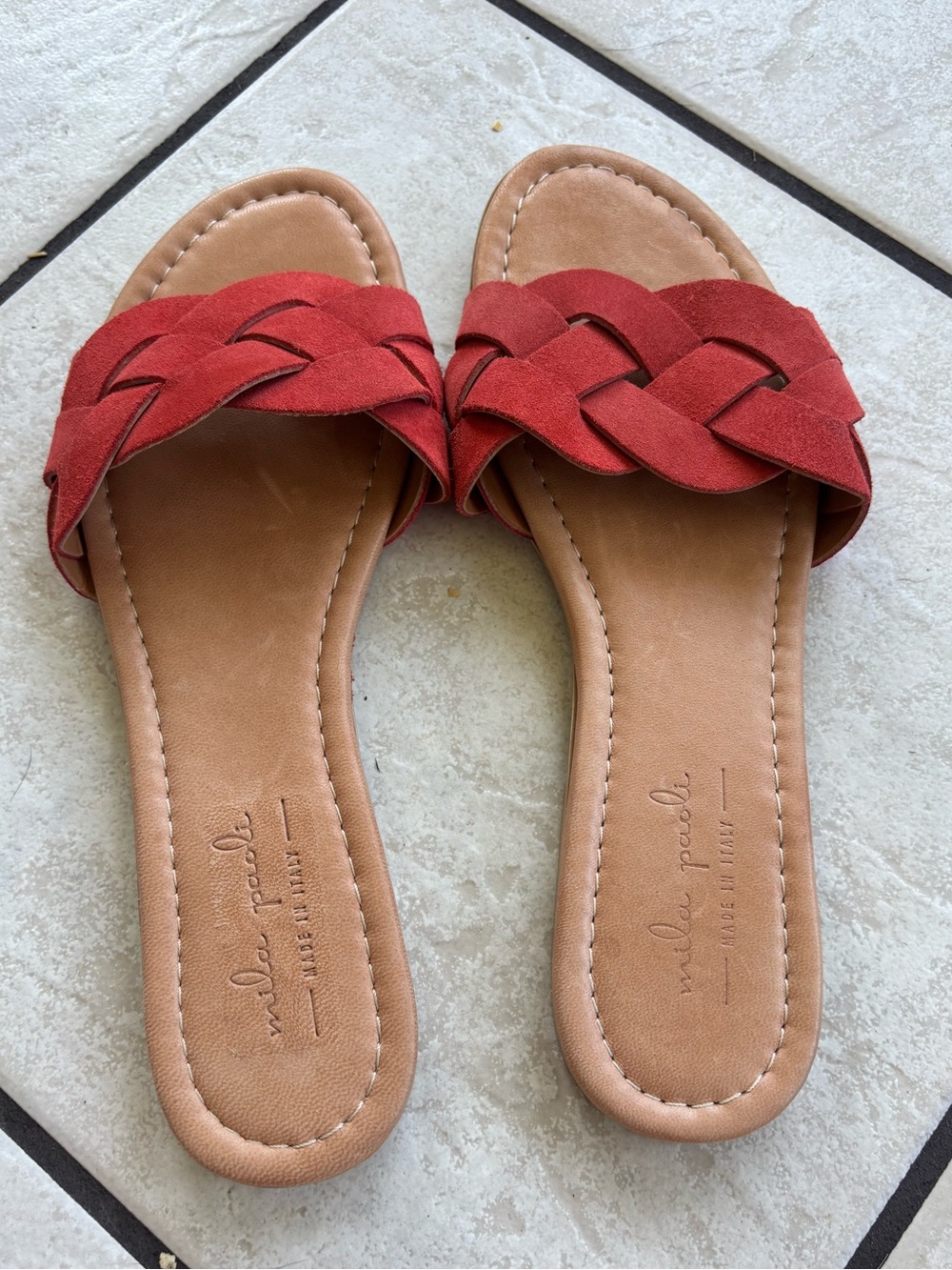 Mila Paoli Women’s Braided Red Sandals
